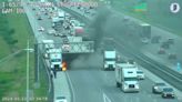 Rogue mattress on I-65 causes semi fire in Greenwood