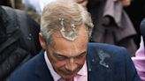 Reason protesters throw milkshakes at politicians as Nigel Farage becomes victim