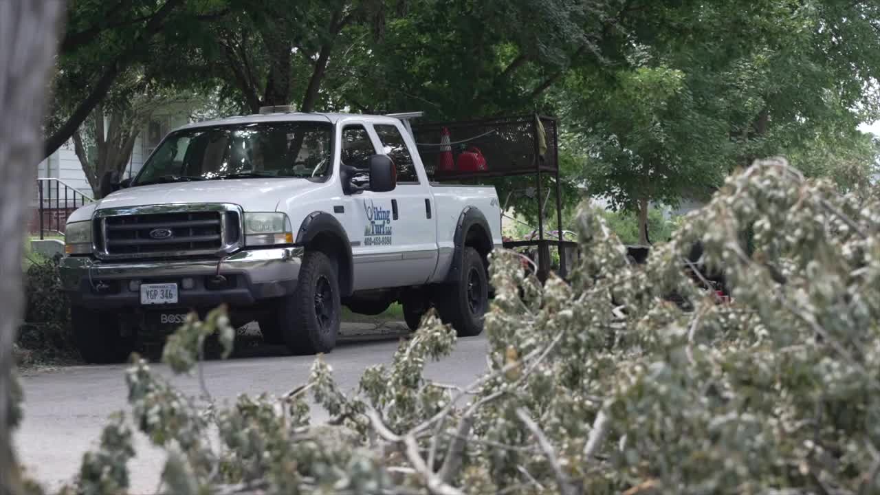 Dundee neighbors move final tree limbs to the curb before city wide pickup