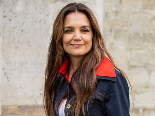 Katie Holmes's Refined Take on Parisian Style Includes a Pop of Red