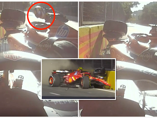 Unseen footage shows a furious Sergio Perez confronting Carlos Sainz after Azerbaijan GP crash