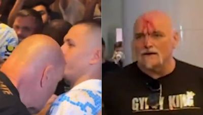 Video: John Fury bloodied from head butt to Oleksandr Usyk team member ahead of Tyson Fury’s title unifier