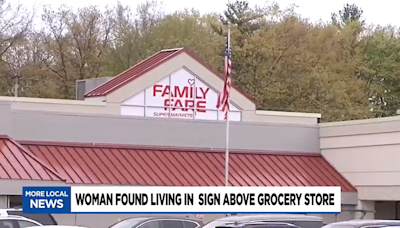 Woman found living in rooftop grocery store sign for nearly a year, Michigan cops say