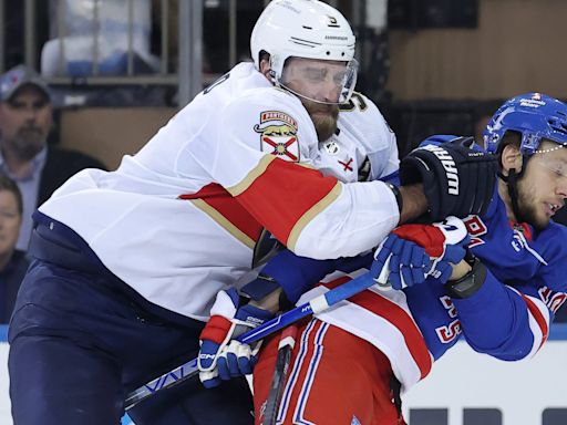Alexis Lafreniere own goal lowlight of Rangers' shutout loss to Panthers in Game 1