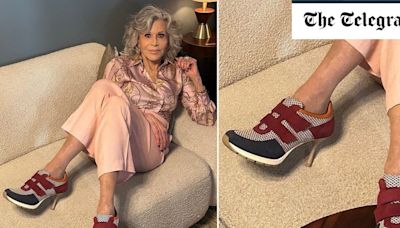 Jane Fonda’s heeled trainers are the latest ‘love-to-hate’ shoe