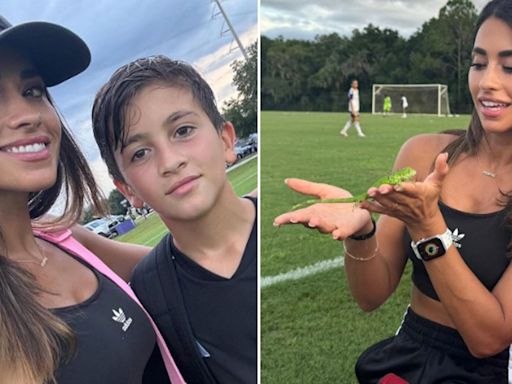 Messi's glam Wag Antonela loving new season as 'soccer mom' with special guest