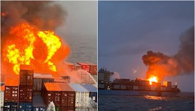 Major Fire Erupts Aboard Cargo Ship Ferrying 'Dangerous Goods', Explosives Off Goa Coast; ICG To The Rescue