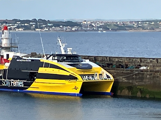 New Isles of Scilly fast ferry seen in harbour