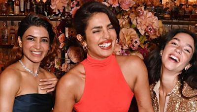 Priyanka Chopra can't stop laughing as she poses with Samantha Ruth Prabhu at Citadel Honey Bunny screening in London