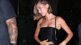 Hailey Bieber Wore the Perfect Clingy Strapless Tube Dress for Dinner in L.A.