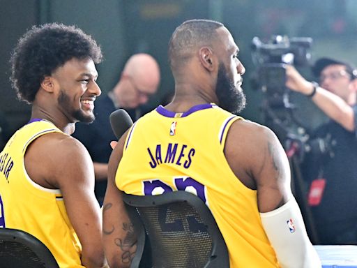 LeBron, Bronny James make public debut as Lakers teammates: 'Just pure joy, man'