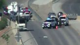 Theft suspect barricaded inside motorhome on I-15; roads in area closed