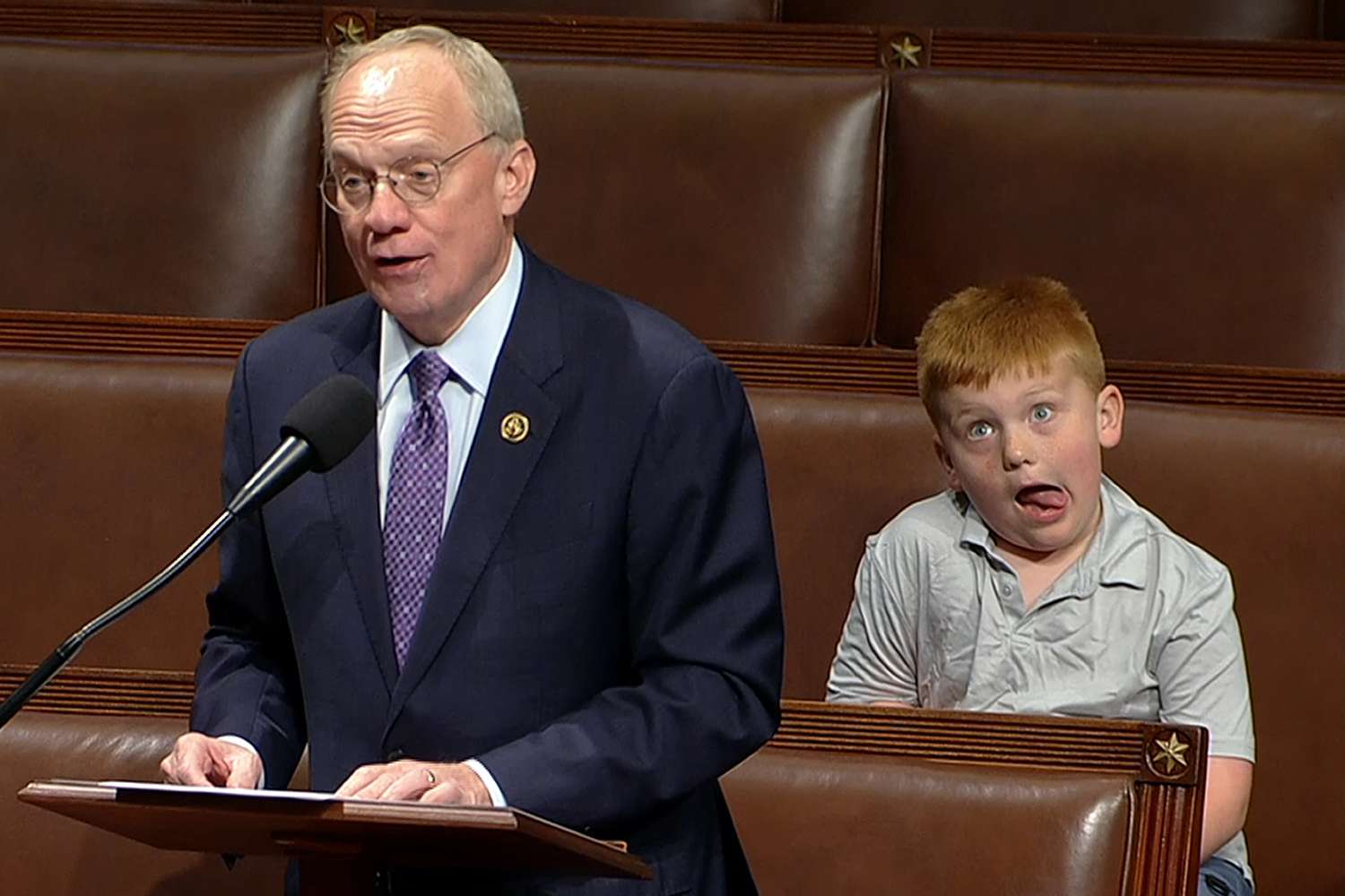 Congressman's Son, 6, Goes Viral for Making Silly Faces During Dad's Speech Defending Trump