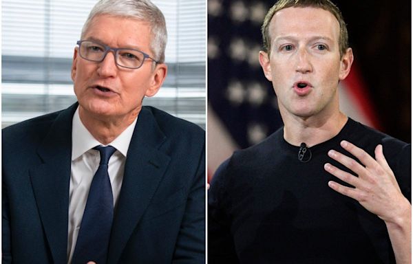 Mark Zuckerberg and Tim Cook have had a rivalry for years. Here's what they're fighting about now.