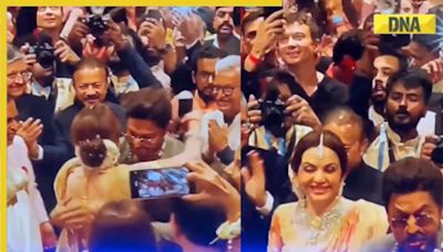 Shah Rukh Khan dances with Nita Ambani, does 'Jhoome Jo Pathaan' hookstep at Anant-Radhika's wedding, fans react