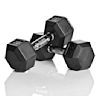 Hand-held weights used for weight training exercises such as bicep curls, tricep extensions, and shoulder presses. Popular for building muscle and strength. May come in various weights and materials such as metal, rubber, or neoprene.