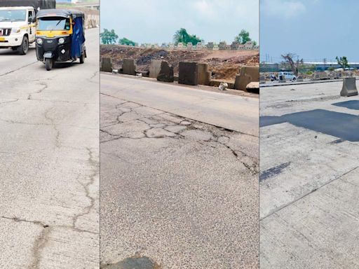 Cracks develop on recently concreted stretch of Mumbai-Nashik highway