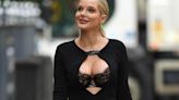 Busty Helen Flanagan shows off her lacy bra in daring outfit