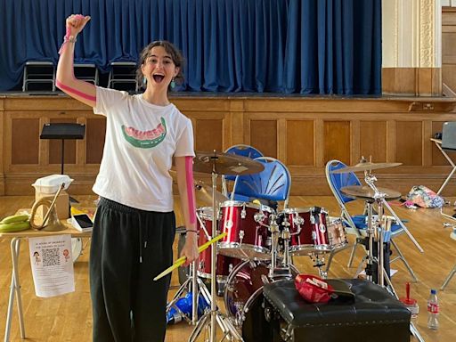 Teenage girl completes 24-hour charity drumathon