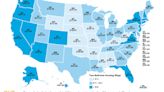 This map shows the hourly wage needed to afford rent in California