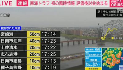 不妙！宮崎7.1強震與南海海槽大地震有關 板塊破裂恐有規模7以上地震