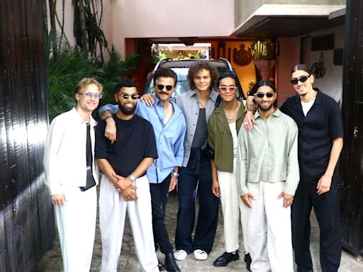 Anil Kapoor poses with Quick Style at his residence in Mumbai