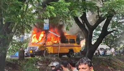 School bus catches fire in Kerala, none injured