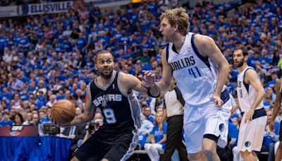 Mavs & Spurs Legends, Ex Rivals Sit Together During Germany vs. France