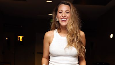 Blake Lively throws it back to high school in crystal floral jeans