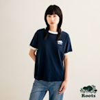 Roots 女裝- COOPER滾邊短袖T恤-深藍色