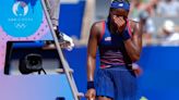 Tearful Coco Gauff loses argument with umpire, ousted at Paris Olympics