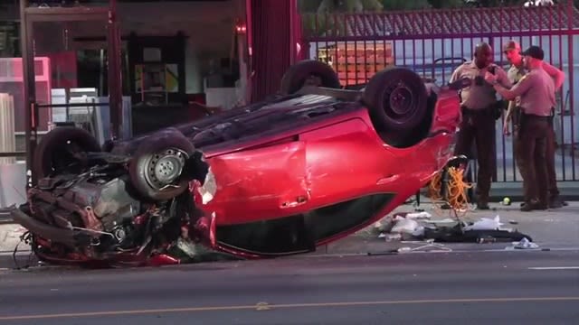 Rollover crash sends car into Miami business - WSVN 7News | Miami News, Weather, Sports | Fort Lauderdale