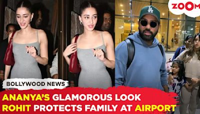 Ananya Panday Stuns In Grey Bodycon Dress | Rohit Sharma Shields Family From Mob