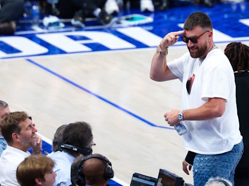 Travis Kelce Had Priceless Reaction to Getting Booed at T-Wolves-Mavs Game