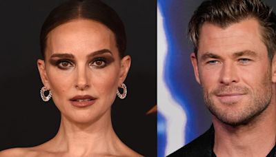 Natalie Portman says Chris Hemsworth would hide behind a tree to avoid drawing attention while picking up his kids from school