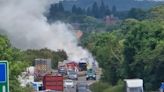 Fire engulfs coach on major Shropshire route