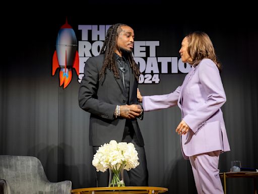 Quavo hosts summit against gun violence featuring VP Kamala Harris on late rapper Takeoff's birthday