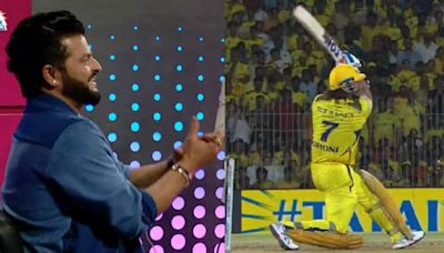 Suresh Raina Celebrates After MS Dhoni Hits 6 During CSK's IPL 2024 Match Against Punjab Kings – WATCH