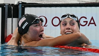 Torri Huske wins gold, Gretchen Walsh takes silver in women’s 100-meter butterfly