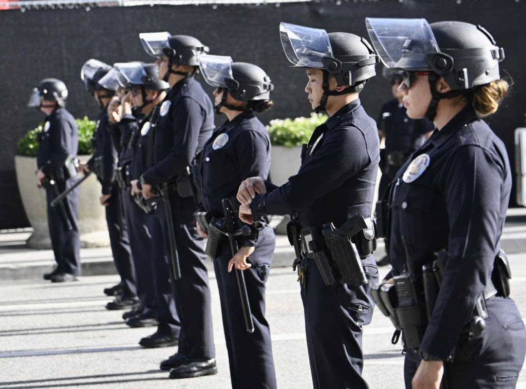 Protesters gather downtown as Biden LA fundraiser gets underway