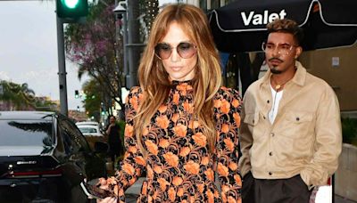 Jennifer Lopez Covers Up in Head-to-Toe Florals for Mother's Day After Naked Met Gala Dress