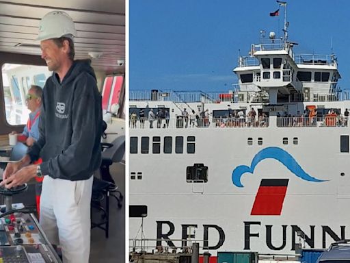 Peter Crouch spotted in Southampton as he 'captains' Red Funnel ferry