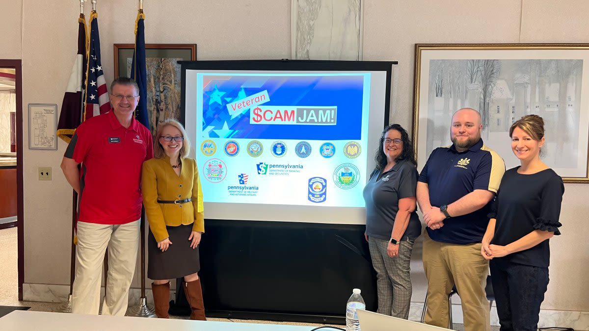 Veterans receive advice on protecting themselves from fraud during '$cam Jam' in Montgomery County, Pennsylvania