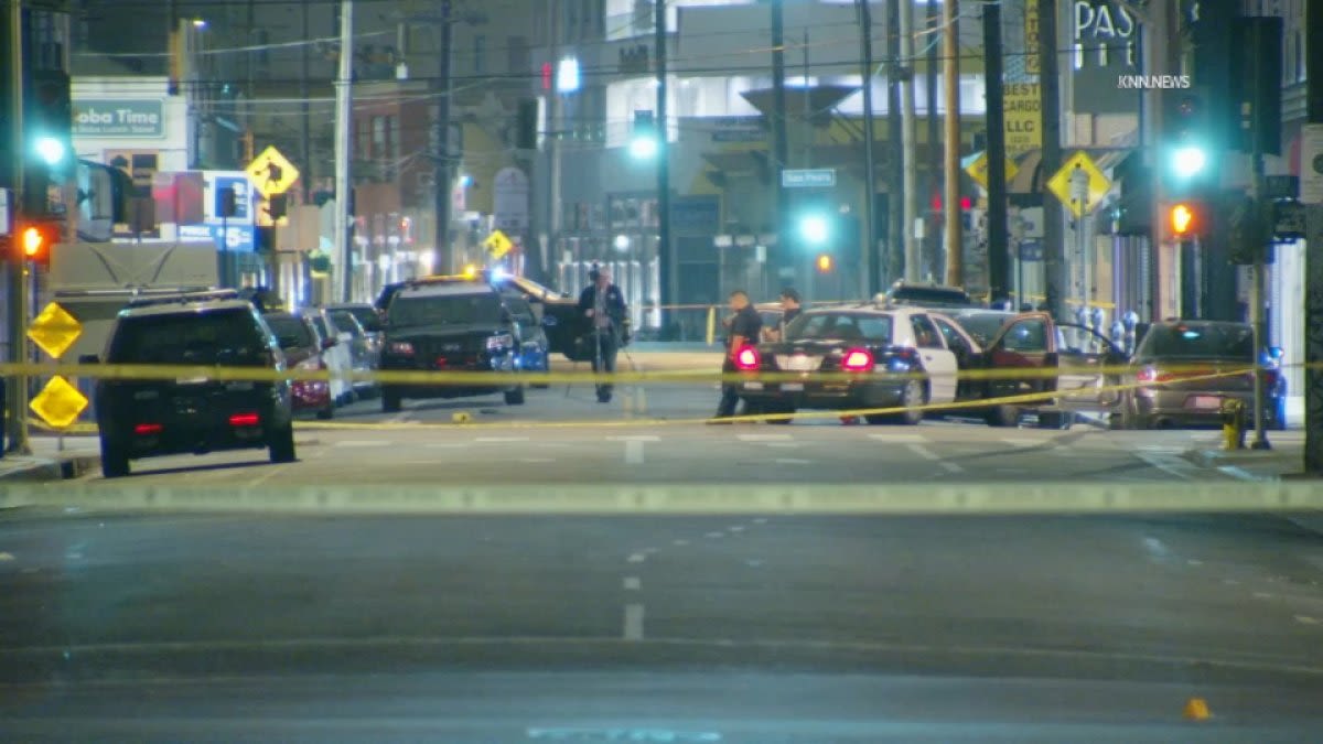 Car-to-car shooting leaves 1 dead and 2 injured in downtown LA