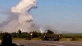 Ukrainian drone sets off explosions at warehouse