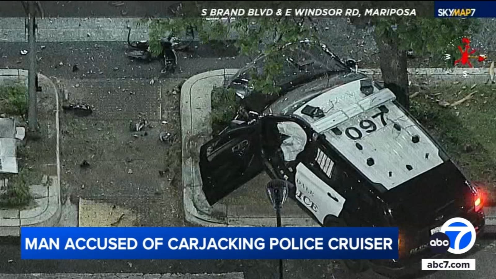 Carjacking suspect arrested after crashing Glendale police cruiser, officials say