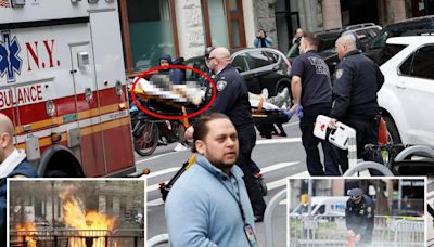 Man who set self on fire outside Trump trial ID’d as Max Azzarello, a self-described ‘investigative researcher’