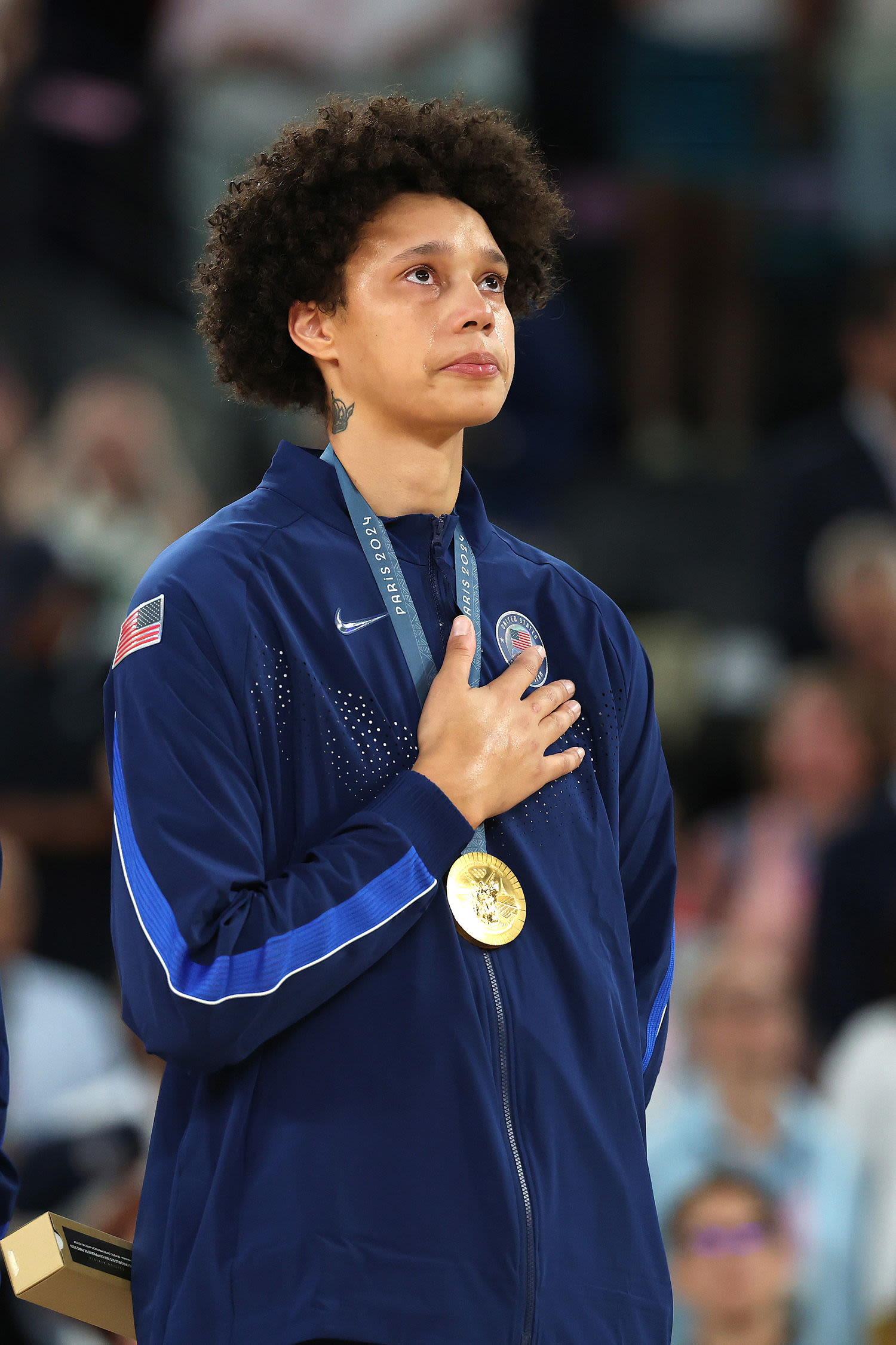 Brittney Griner was visibly emotional during the national anthem at the Paris Olympics. Here's why