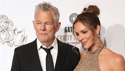 Katharine McPhee, 40, stuns in a sparkling nude bodycon dress while accompanying her husband David Foster, 74, at the 2024 Gateway Celebrity Fight Night