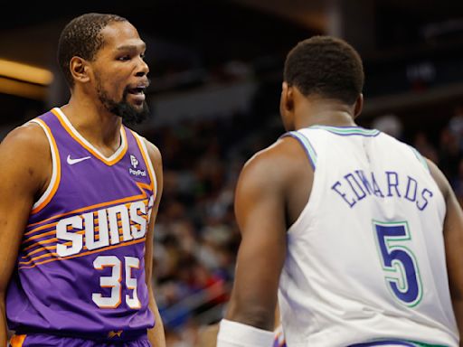 Postgame Interaction Between Anthony Edwards and Kevin Durant Goes Viral